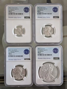 2023 1oz Fiji Fractional Silver Eagle Full Set T-1 Premier Select MS70 NGC - Picture 1 of 16