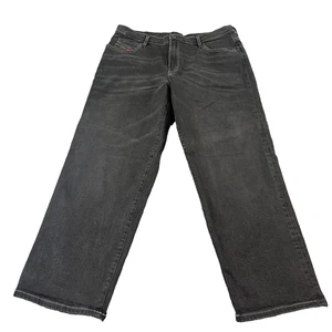 Pantalones de mezclilla Diesel para mujer regulares rectos cintura alta 32 28 UK12 gris oscuro elásticos - Imagen 1 de 11