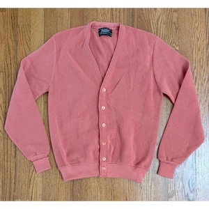 Cardigan vintage Jantzen 5 bottoni arancione bruciato sedile made in USA donna medio - Foto 1 di 8