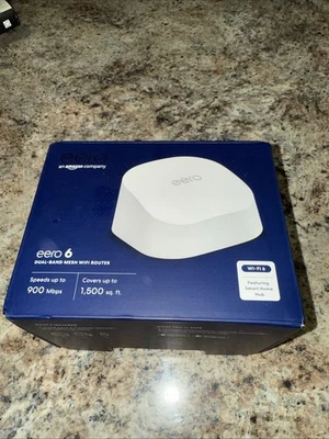 eero 6 Dual-Band Mesh Wi-Fi 6 Routert Open Box No Paperwork - Image 1 of 4