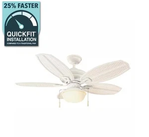 Palm Beach Iii 48 In. Led Indoor/Outdoor Matte White Ceiling Fan With Light Kit - Picture 1 of 6