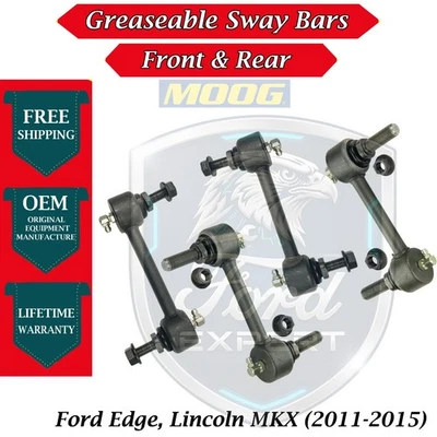 Barras estabilizadoras delanteras y traseras MOOG OEM para Ford/Lincoln 2011-2015 garantía de por vida Foto 1 de 4