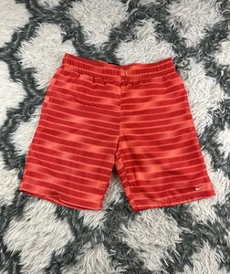 Nike Kids Boys Striped Orange Swim Trunks Size Medium - Picture 1 of 12