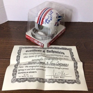 Gino Cappelletti & Roland James signed handsigniert Boston Patriots Mini Helm - Bild 1 von 7