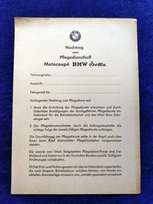 BMW Isetta Nachtrag zum Pflegedienstheft Foto 1 de 2