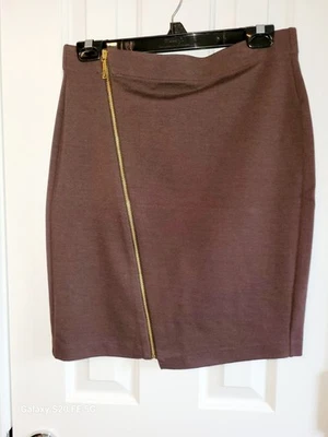 Michael Kors Women's Pencil Skirt Zipper Accent Brown Size 6 Minimalist Classic - Image 1 of 4