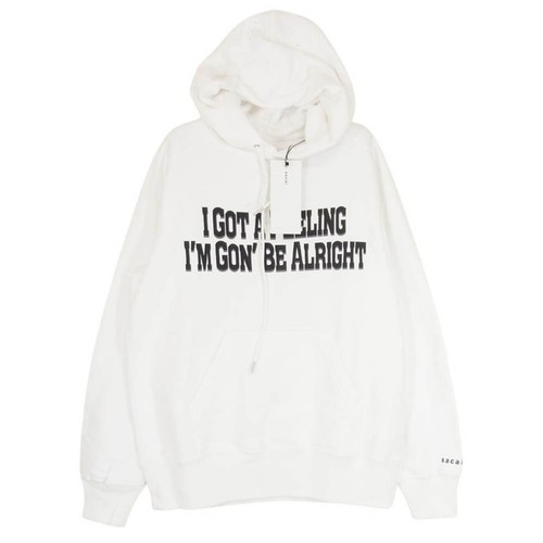 Felpa con cappuccio Sacai Sakai 23SS 23 0524S stampa bianca 1 usata LIFE 0