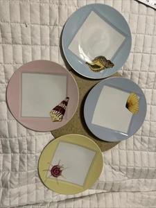 Vtg L. GOIDNGER & CO. Set Of 4 Porcelain Deset Plates Shells - Picture 1 of 8