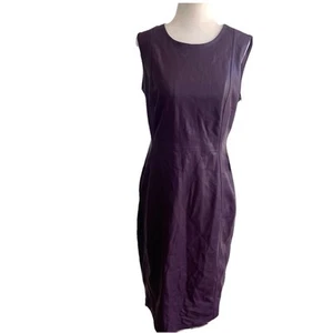 Calvin Klein Faux Leather Sleeveless Sheath Dress Purple Plum Size 8 - Picture 1 of 10