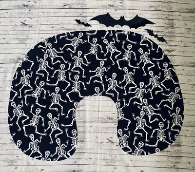 Skeleton Ghost Nursing Pillow Cover Goth Baby Boy Girl - Image 1 of 2