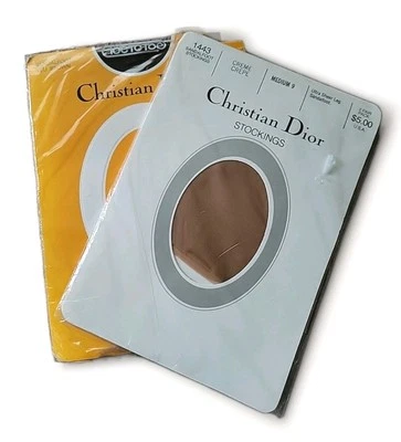Medias/medias de nailon Christian Dior vintage con calzado beige nuevas de stock  Foto 1 de 4