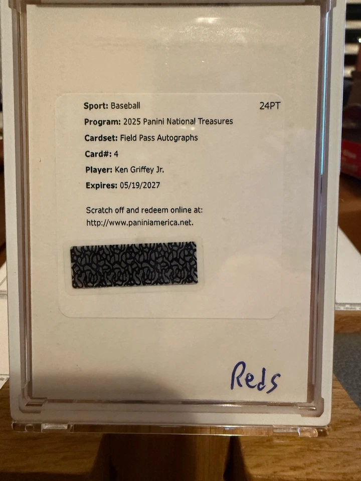 2025 Panini National Treasures Ken Griffey Jr  /75 Field Pass Autographs - Image 1 of 1