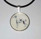 Altered Art Pencil Sketch Greyhound Dog Pend Necklace S