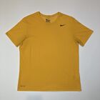 T-shirt Nike adulte XL coupe athlétique jaune Dri-Fit manches courtes logo de base tee-shirt homme
