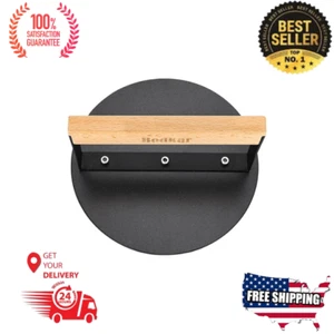 Burger Press 6" Round Heavy-Duty Cast Iron Smash Bacon Press Meat Steak Press  - Picture 1 of 8