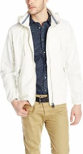 $279 Designer Rare DIESEL Men's Off White Windbreaker Hooded Zip Jacket S - Picture 1 of 12