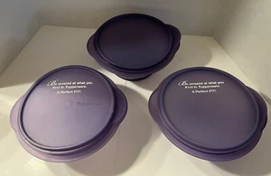 Tupperware FlatOut Behälter verstellbar erweiterbar für unterwegs 4 Tassen lila 3 Stück - Bild 1 von 7