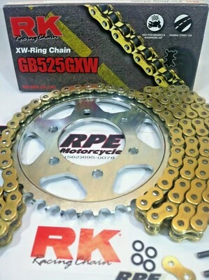 2015-2022 Yamaha YZF-R1  RK GXW 525 OEM GOLD Chain and Sprockets Kit - Image 1 of 4