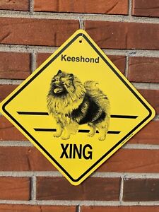 New! Keeshond Dog Crossing Xing Sign, Kc creations Great Gift!