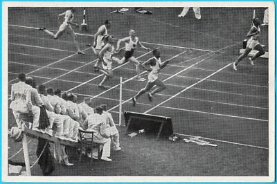 JESSE OWENS - Juegos Olímpicos 1936 Berlín... Oro... 100 metros - tarjeta alemana antigua Foto 1 de 2