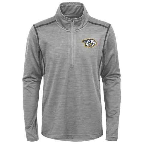 Outerstuff Nashville Predators NHL Youth (8-20) 1/4 Zip Pullover Sweater, Grey Cover