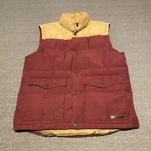CAT Caterpillar Work Puffer Vest Small Insulated Red Brown Workwear - Picture 1 of 8