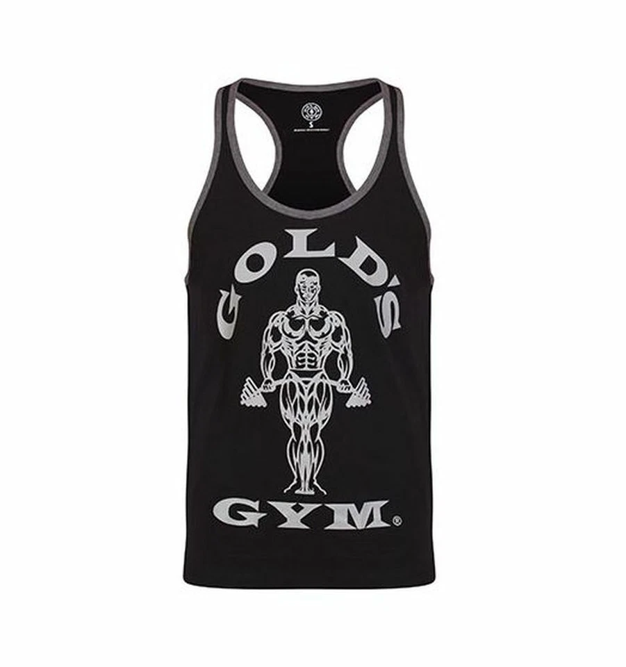 Canotta Golds Gym Stringer Joe a contrasto - Nero/Grigio MARL - Immagine 1 di 1