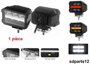 Phare de Travail LED 12V 24V Projecteur Longue Portée +Feu Position Rouge Orange - Imagen 1 de 18