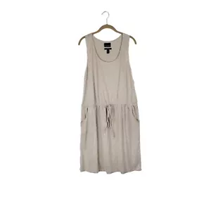 Cynthia Rowley Linen Dress Tie Waist Oatmeal Natural Sleeveless Womens Size XL - Picture 1 of 6
