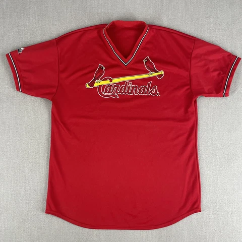 Vintage St. Louis Cardinals Mens XL Red Pullover V-neck Baseball Jersey CLEAN! Cover