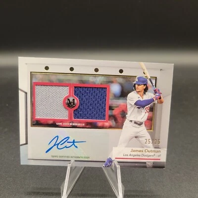 2024 Topps Museum Collection James Outman Dual Relic Jersey PatchAuto 25/25 SSP  - Image 1 of 4