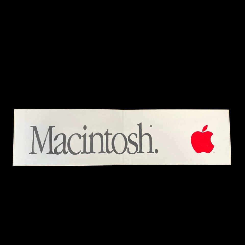 Vintage 1980s Apple Computer Macintosh Red Apple Logo Bumper Sticker Decal Rare! - Image 1 of 1