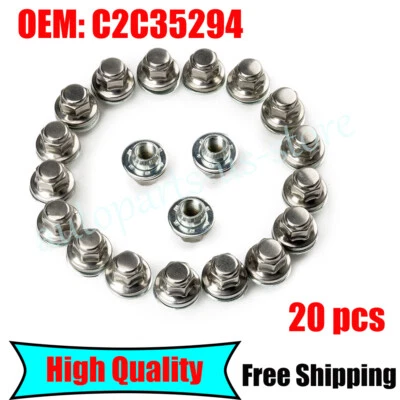 For Jaguar S-Type X-Type F-Type XF XJ XK/R 20 Chrome Mag Seat Lug Nuts C2C35294 - Изображение 1 из 4
