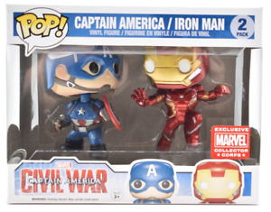 Funko Pop! - Marvel - Paquete de 2 Guerra Civil - Capitán América y Iron Man - Exclusivo