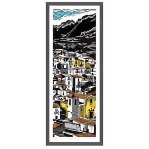 Limitierter Original Linolschnitt Druck "Gratteri, Sizilien" NUR NOCH EINER - Bild 1 von 4