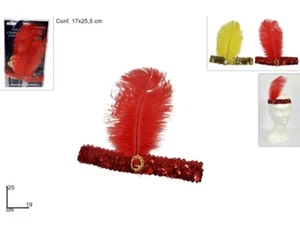 FASCIA CAPELLI C/PIUME COL ASS 294 CARNEVALE TEATRO DANZA CLASSICA HALLOWEEN  - Foto 1 di 2