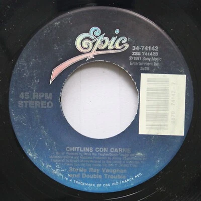 Blues Rock 45 Stevie Ray Vaughan - Chitlins Con Carne / The Sky Is Crying On Epi - Image 1 of 2