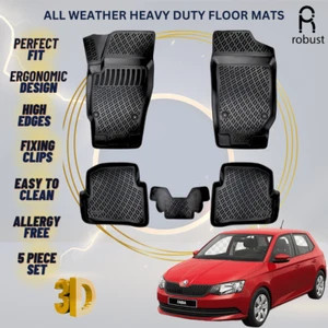 Floor Mats Liners For Skoda Fabia 2015-2021 All Weather Heavy Duty 3D Car Rugs - Picture 1 of 9