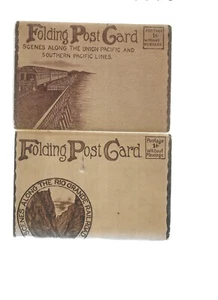 2 FOLDING POSTCARD SETS-UNION PACIFIC/SO.PACIFIC & RIO GRANDE RAILROAD SCENES - Picture 1 of 4