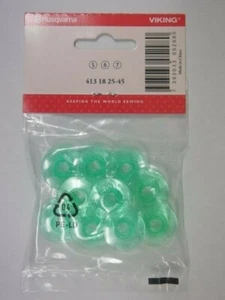 Genuine HUSQVARNA VIKING Green Bobbins - Type 5 6 7 Ruby SAPPHIRE #413182545  - Picture 1 of 1