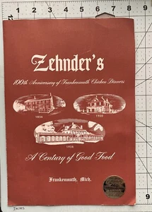 Vintage 1956 Menu - Zehnder's  Frankenmuth Michigan - 100th Anniversary - Picture 1 of 18