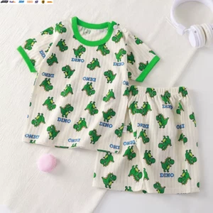 New Kids Boys Girls Summer Clothing Sets Children Cute Cartoon Print Short Sleev - Picture 1 of 6