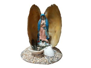 Vintage Shellcraft of Madonna & Christ Child Figure in Seashell Grotto Shell Art - Picture 1 of 9