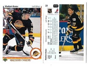 1990-91 Vladimir Krutov Rookie Upper Deck Hockey Trading Card #77