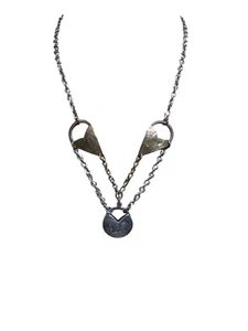 Collana artigianale Mary Baer SF argento sterling e ottone metallo misto stratificato astra - Foto 1 di 11