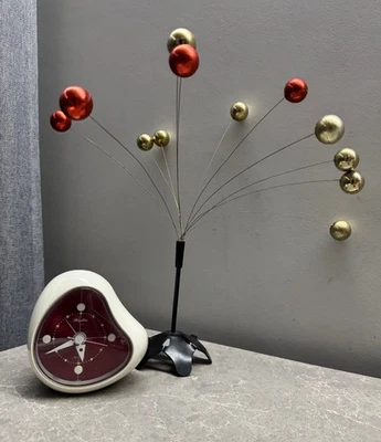 Vintage Rhythm Alarm Clock And USSR Desk Decor Space Age Decor - Image 1 of 4