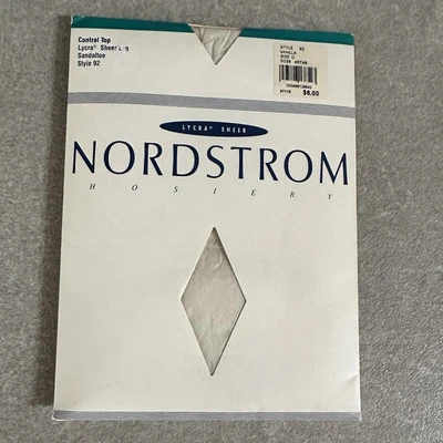 NEW Nordstrom Hosery Control Top Sandaltoe Style 92 Vanilla Size D - Image 1 of 4