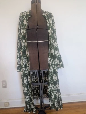 Zara Women Bohemian Tie Dye Dress Duster Size XL Lightweight Slits Lagenlook - Image 1 of 4