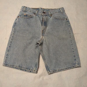 Vintage 1990’s Levi’s 550 Shorts Herren 32 Relaxed Fit Light Wash Denim Orange Tab - Bild 1 von 6