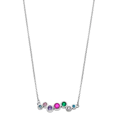 Collana Donna Lotus Silver LP1979-1/2 In Argento Con Zirconi Multicolore - Immagine 1 di 4